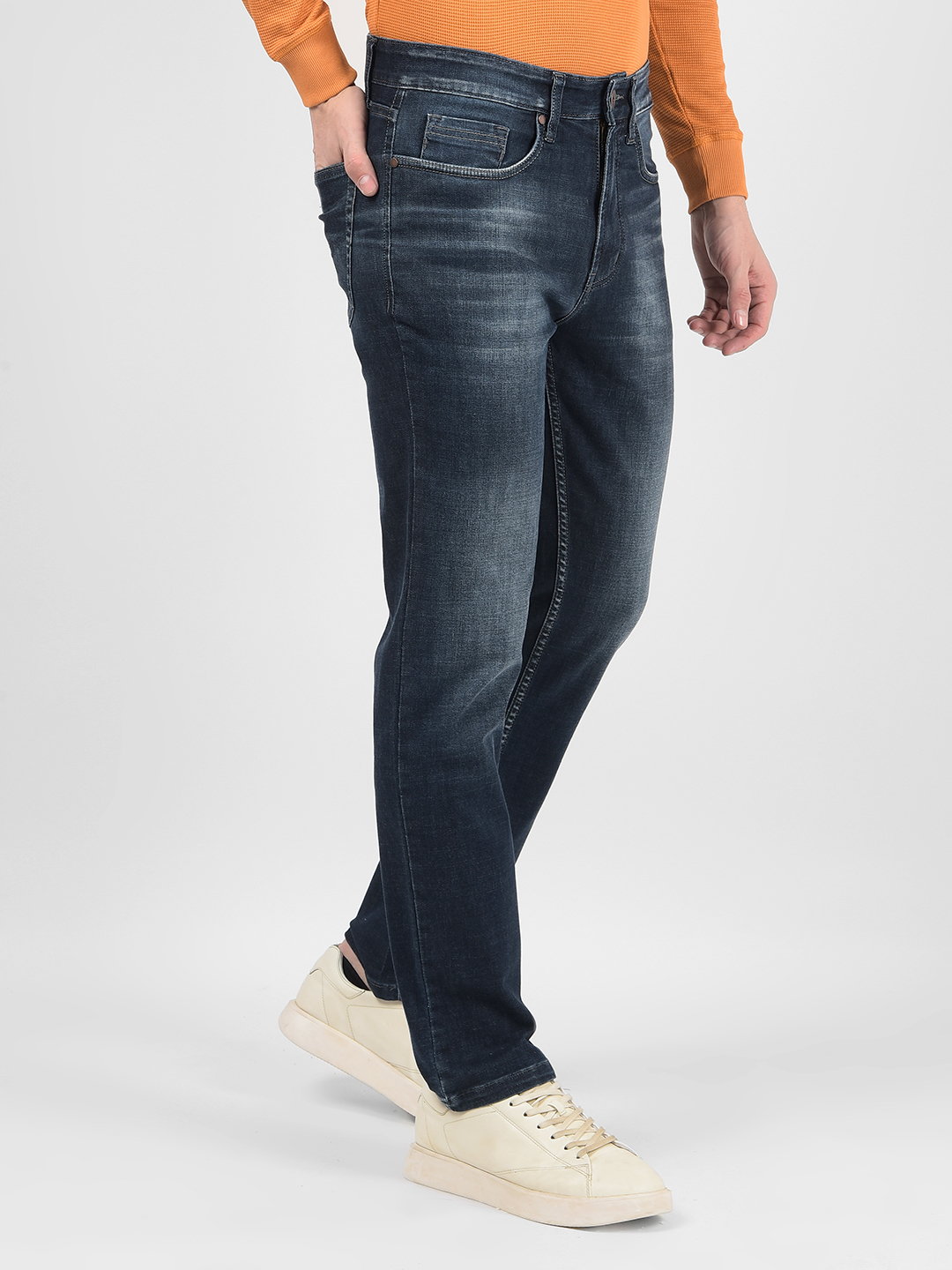 Numero Uno Men Solid Dark Blue Jeans